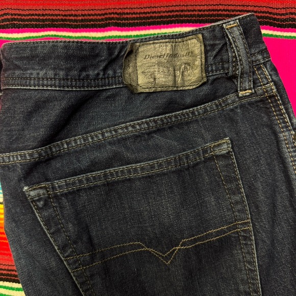 Diesel Jeans Men 38x32 New Fanker Regular Slim Bootcut Button Fly Dark Denim‎ - Picture 7 of 10